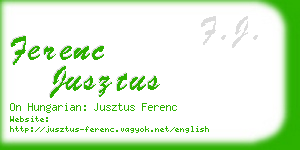 ferenc jusztus business card